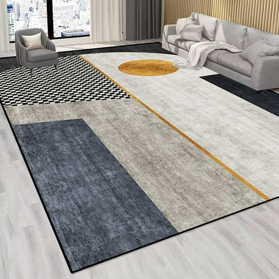 Modern Geometric Large Living Room Carpet Red Colour Home ration Sofa Table Mats Large Area Soft Washable Rugs for Bedroom