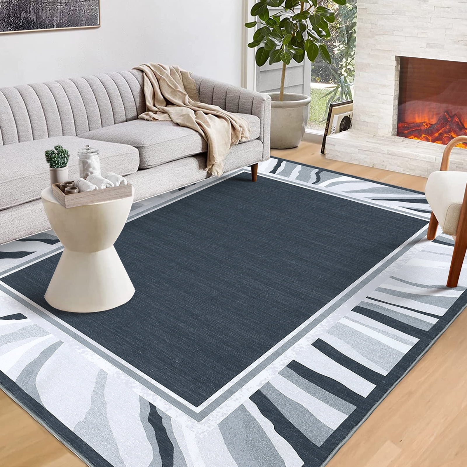 Large Geometric Rugs Modern Geometric Large Low Pile Area Rugs 9x12ft for Living Room ...