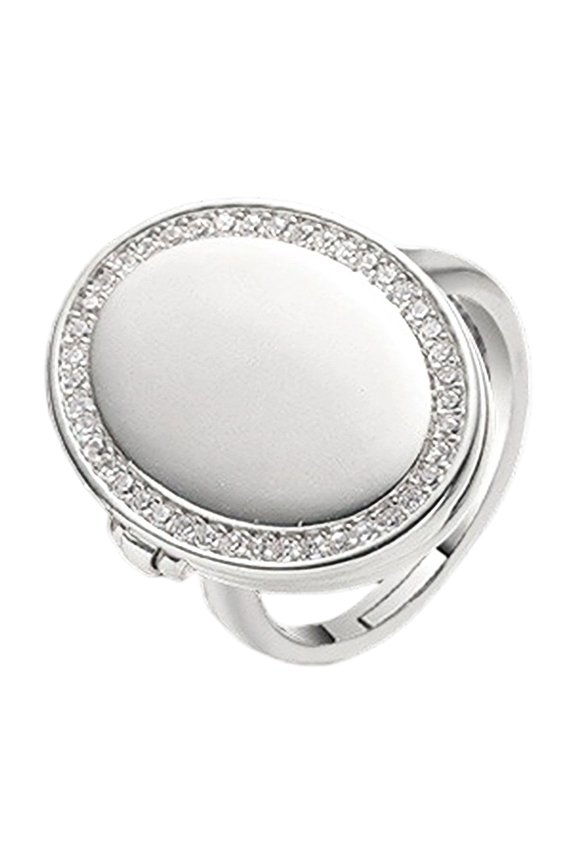 Modern Geometric Locket Rings with Concealed Holder Adjustable Opening Finger Rings Copper Finger Accessories