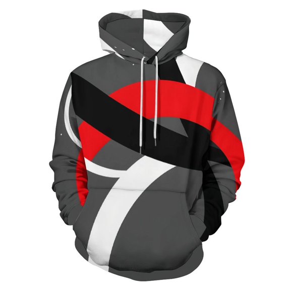 Modern Geometric Men's Women Vintage 3D Hooded Sweatshirt - All-Season Loose Fit Streetwear