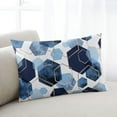 thumbnail image 1 of Modern Geometric Navy Blue Throw Pillow Cover,Abstract Gold Lines Nordic Art Rectangle Decorative Pillow Case Protector Soft Cushion Cover Lumbar Pillowcase for Couch Sofa Bedroom Car Decor 20x26 In, 1 of 8