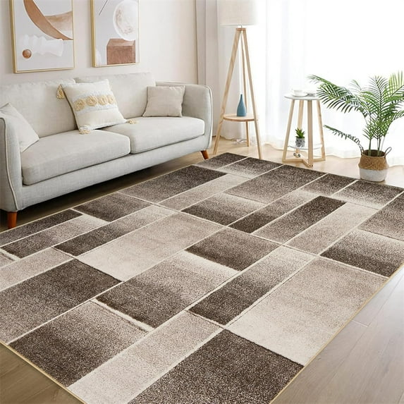 Modern Geometric Patchwork Area Rug, 2×6/5x7/ 8×10/9×12/ 10×13ft Large Rugs for Living Room, Collection Indoor Rugs for Bedroom, Throw Carpet Floor Decor for Entryway Dining Room Office Nursery