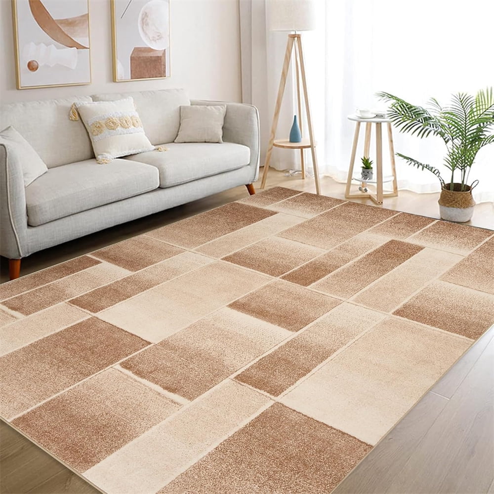 Modern Geometric Patchwork Area Rug, 2×6/5x7/ 8×10/9×12/ 10×13ft Large Rugs for Living Room, Collection Indoor Rugs for Bedroom, Throw Carpet Floor Decor for Entryway Dining Room Office Nursery
