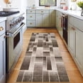 thumbnail image 1 of Modern Geometric Patchwork Area Rug 2x6 Runner Rugs for Living Room, Soft Throw Carpet Floor Decor for Entryway Dining Room Office Nursery Brown, 1 of 7