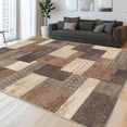 Modern Geometric Patchwork Indoor Beige Area Rug for Living Room ...