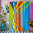 thumbnail image 1 of Modern Geometric Pattern Shower Curtain, Colorful Bright Colored Shower Curtains for Bathroom Decor Abstract Multicolor Bath Curtain Set, Waterproof Fabric with Hooks 72"W x 78"L (Pack of 1), 1 of 6