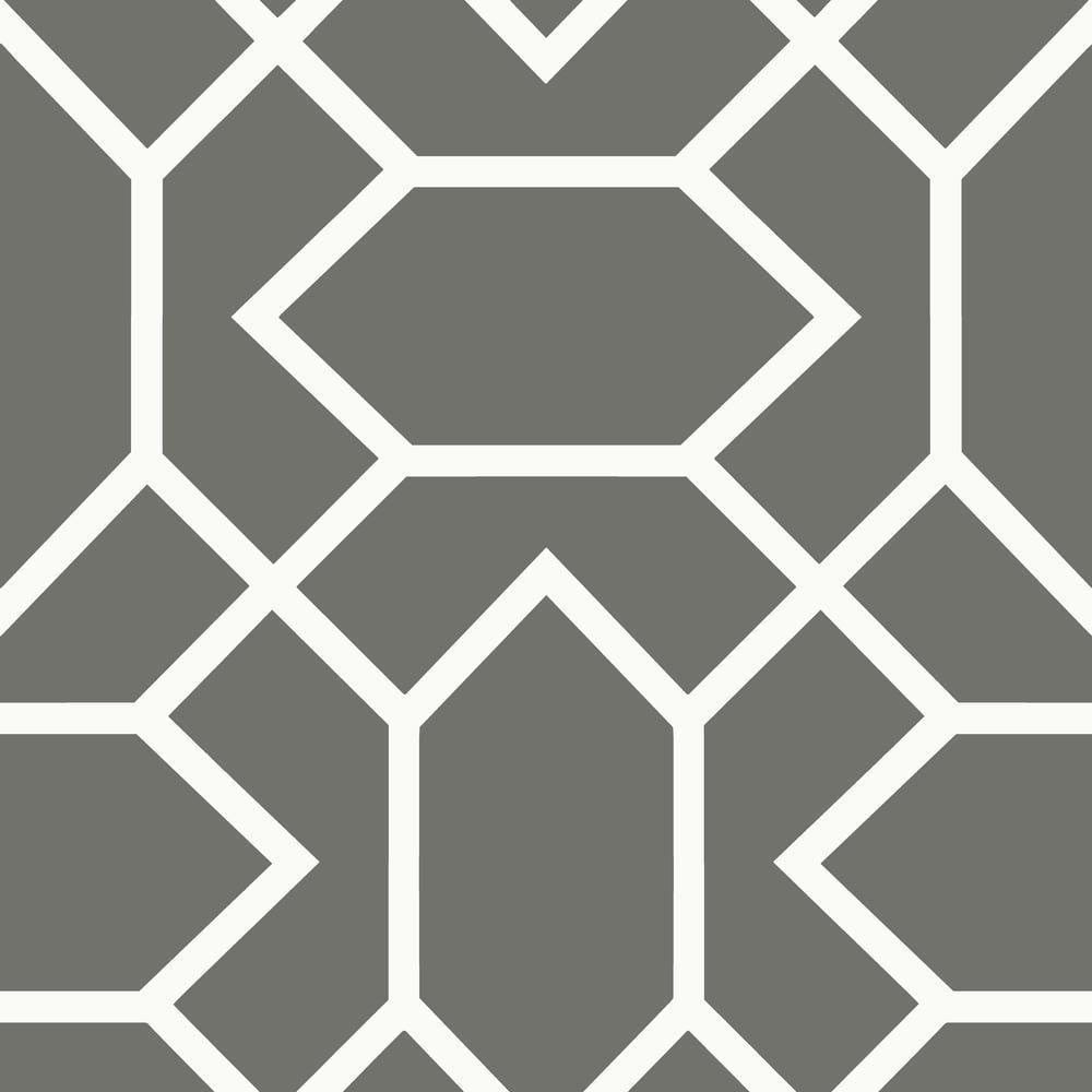 Dark Gray Geometric Vinyl Peel and Stick Wallpaper Roll