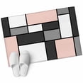 thumbnail image 1 of Modern Geometric Pink Black Bathroom Rug Washable 2x3 Entryway Rug Non Slip Abstract Minimalist Color Blocks Front Door Mat Low Pile Indoor Doormat Throw Floor Carpet for Kitchen Bedroom Entrance, 1 of 8