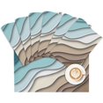 thumbnail image 1 of Modern Geometric Placemats Set of 6 Teal Blue Place Mats for Dining Room Dinner Table Ombre Abstract Washable Table Mats Kitchen Decorations, 1 of 5