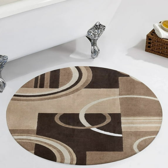 Modern Geometric Round Area Rugs for Bedroom Living Room, 3FT Soft Comfy Indoor Circle Carpets, Carpet Home Decor Floor Mat