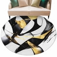 thumbnail image 1 of Modern Geometric Round Area&nbsp;Rug 5ft Black and Gold Line Non-Slip&nbsp;Washable Circle Rugs Soft Felt Indoor Floor Mat for Bedroom Kitchen Living Room Bathroom, 1 of 9