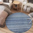 thumbnail image 1 of Modern Geometric Round Rug 4 Ft Small Non-Slip Washable Rug Low Pile No-Shedding Throw Rugs Grey Indoor Carpet Nursery Entryway Foyer Navy, 1 of 7