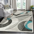 thumbnail image 1 of Modern Geometric Shapes Hand-Carved Soft Living Room Area Rug, 1 of 1