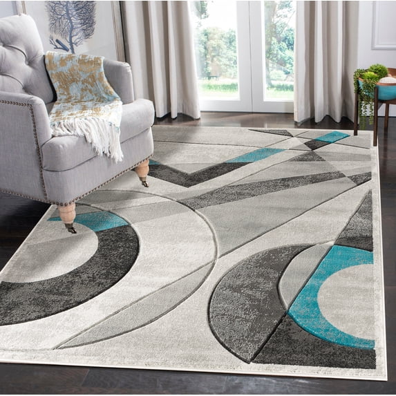 Modern Geometric Shapes Hand-Carved Soft Living Room Area Rug