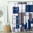 thumbnail image 1 of Modern Geometric Shower Curtain Blue,Blue and Black White Waterproof Shower Curtain Set for Bathroom Restroom with 12 Metal Hooks, 72 x 84 inch, 1 of 6