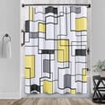 thumbnail image 1 of Yellow Fabric Shower Curtain Set Black and White Bathroom Decor/Accessories, Waterproof Fabric Polyester Bath Curtain for Bathroom, Durable and Washable Shower Curtain with Hooks, 1 of 6