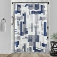 thumbnail image 1 of Modern Geometric Shower Curtain Blue, Waterproof Shower Curtains and Polyester Bath Curtain for Bathroom, Textured Fabric Shower Curtain Set with 12 Hooks, Machine Washable, 72 x 72 inch, 1 of 6