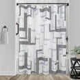 thumbnail image 1 of Grey and White Shower Curtain for Bathroom with Hooks Modern Geomertic Unique Design Waterproof Waffle Textured Fabric Polyester Sliver Gray Shower Curtain for Bath Set,72x72 inch, 1 of 6