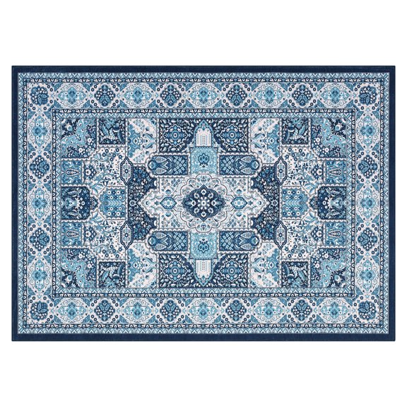 Modern Geometric Trellis Washable Area Rug – Non-Slip Low Pile Indoor Carpet for Living Room Bedroom Dining Room Office – Neutral Beige Gray