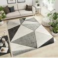 thumbnail image 1 of Modern Geometric Triangles Hand-Carved Soft Living Room Area Rug, 1 of 1