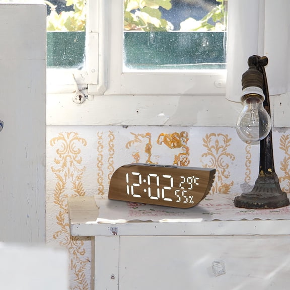 Modern Geometric Wall Clock Silent Non Tick Battery Operated LED Display for Home with 24 Hour Indicator and Calendar