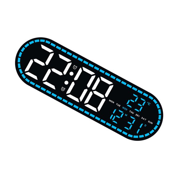 Modern Geometric Wall Clock with Real Time Temperature Display Date Week Indicators and Double Alarm for Home Decoration