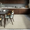 thumbnail image 1 of Modern Geometric Wave Cream 9x12 Area Rug Contemporary Stain Resistant Carpet, 1 of 5