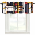 thumbnail image 1 of Modern Geometric Window Valance Curtain Mondrian Abstract Art Rod Pocket Short Curtain for Living Room, Bedroom & Kitchen Window Decor 60x18in, 1 of 8
