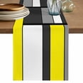 thumbnail image 1 of Modern Geometric Yellow Black Table Runner 90 Inches, Abstract Minimalist Blocks Bed Runner Dresser Scarves Tabletop for Indoor Outdoor Parties/Ceremony/Banquet, 13" x 90", 1 of 9