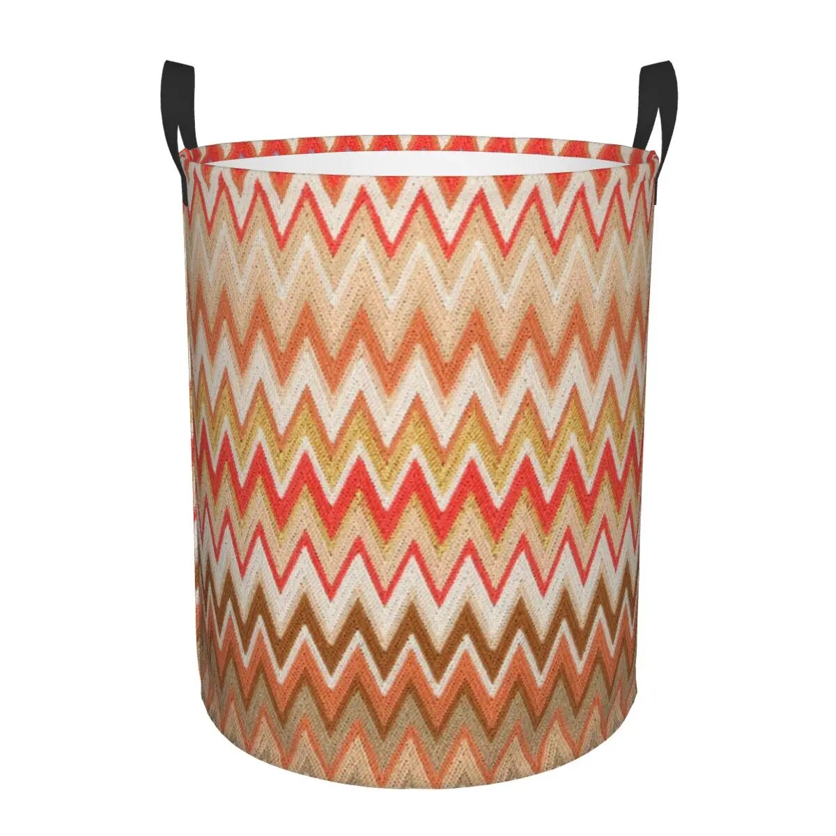 Modern Geometric Zig Zag Laundry Basket Collapsible Bohemian Art