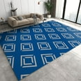 thumbnail image 1 of Modern Geometry Checkered Print Rug ，Minimalism Navy Blue Washable Area Rugs ，Anti-Slip Easy To Clean Rug ，Apply To Living Room Bedroom Dining Room Bathroom Entry 3x4ft, 1 of 6