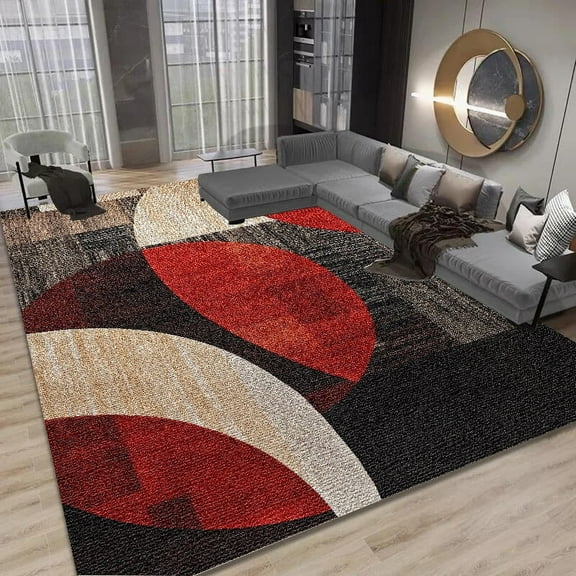Modern Geometry Living Room Carpets Red Black Abstract Bedroom Bedside r Rug Sofa Table Beside Mats Large Area Rugs ковер 러그