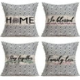 thumbnail image 1 of Modern Geometry Pillow Covers Set of 4 Navy Blue Throw Pillow Cover So Blessed/Stay Together/Famly Love/Home Decorative Outdoor Cotton Linen Pillow Case for Sofa Bed Car (G, 18" x 18"), 1 of 6