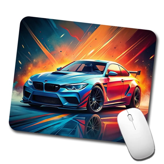 Modern German Muscle Tuner Car Art Mouse Pad Low Profile Gaming Mat