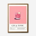 thumbnail image 1 of Modern Gin Tonic Cocktail Recipe Canvas Wall Art Pink Minimalist Bar Decor, 1 of 10