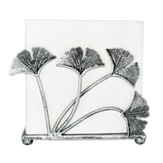 Modern Ginkgo Leaves Design Napkin Holder for Tables, Metal Paper Napkin Storage for Kitchen, Stylish Paper Towel Dispenser, Mail Letter Sorter Rack, Document File Organizer   Silver