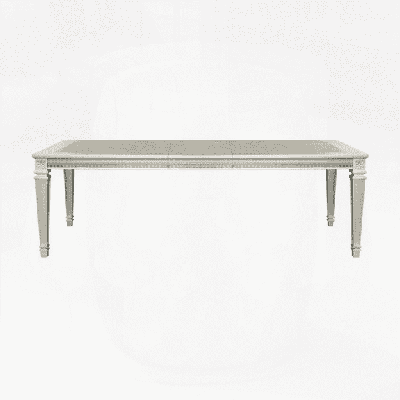 Modern Glam 1pc Dining Table with Extension Leaf (Silver Finish) | Acrylic Inset Framing | Walmart US