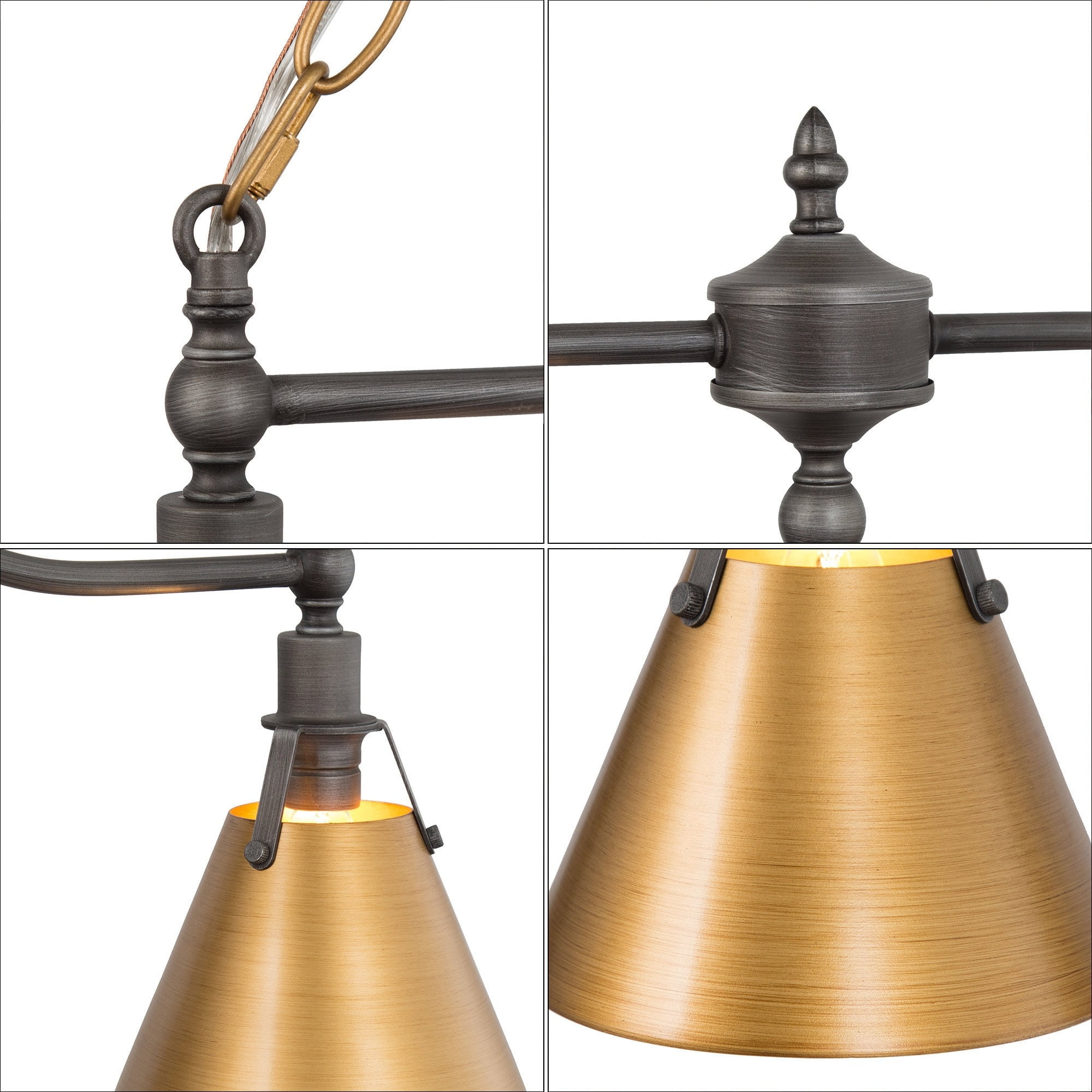 Gold and Silver 31.5" Modern Glam Linear Chandelier