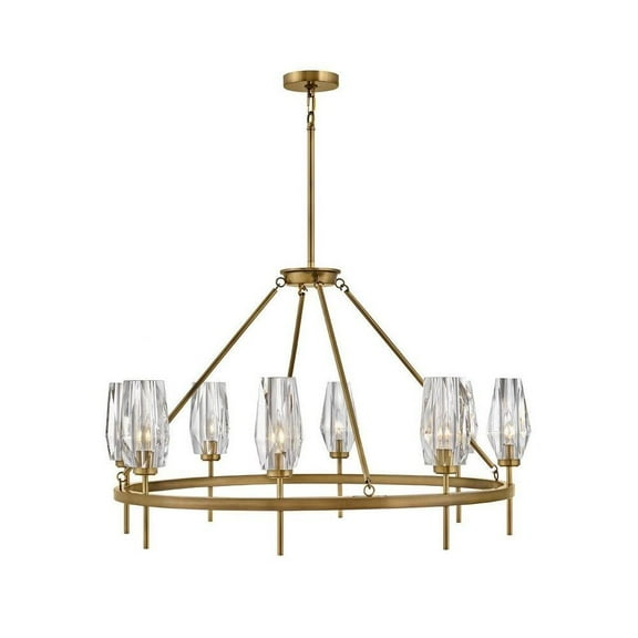 Modern Glam Eight Light Chandelier-Heritage Brass Finish Bailey Street Home 81-Bel-4528778