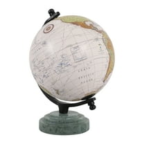 Modern Glam Globe - Resin, Stone & Marble Construction - Home, Office, Bedroom, or Living Room Decorative Accent Piece - 9" Green & Black