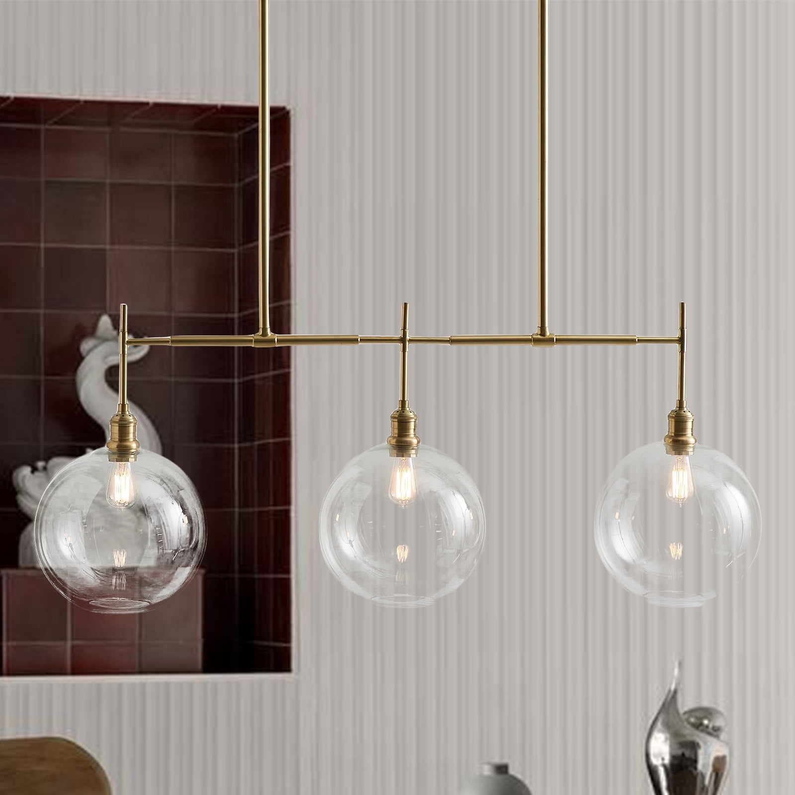 Modern Glam Linear Globe Chandelier,Mid-century inspiration,Chandelier for Dining Room,Living Room,BedRoom