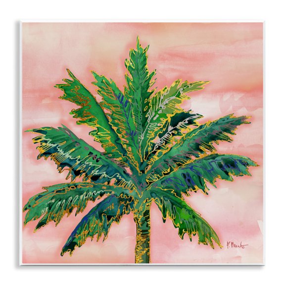 Stupell Industries Glam Modern Glam Outline Palm Tree Wall Plaque Art, 12 x 12, by Paul Brent