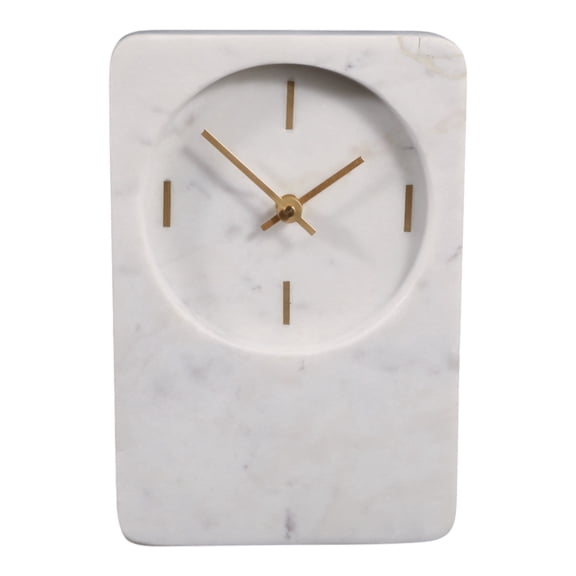 Modern Glam Stone and Marble Clock with Stylish Contemporary Design, Elegant Decorative Timepiece Featuring Premium Materials and Sophisticated Detailing for Luxe Interior Accents