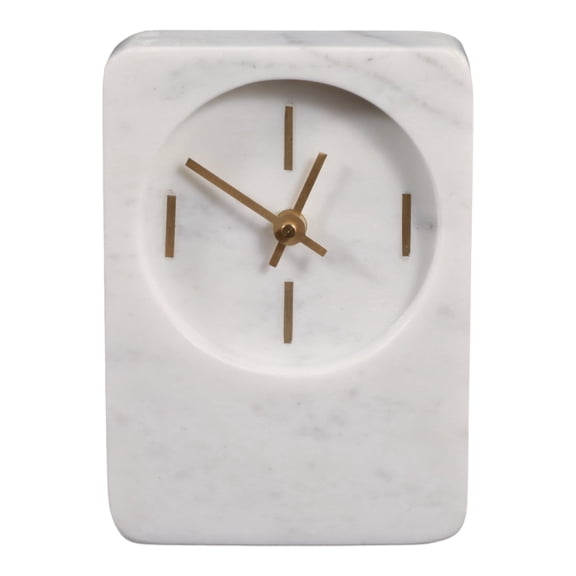 Modern Glam Stone and Marble Clock with Stylish Contemporary Design, Elegant Decorative Timepiece Featuring Premium Materials and Sophisticated Detailing for Luxe Interior Accents