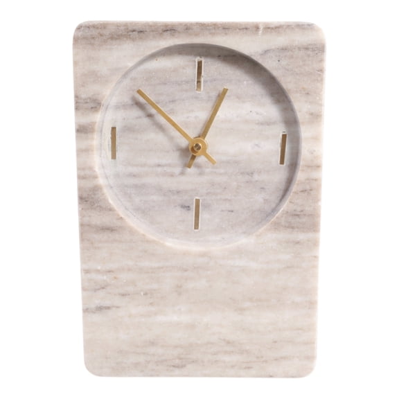 Modern Glam Stone and Marble Clock with Stylish Contemporary Design, Elegant Decorative Timepiece Featuring Premium Materials and Sophisticated Detailing for Luxe Interior Accents