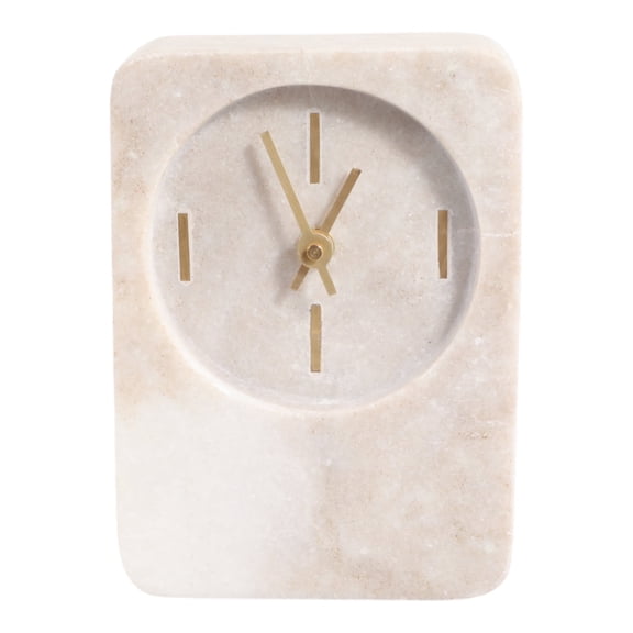 Modern Glam Stone and Marble Clock with Stylish Contemporary Design, Elegant Decorative Timepiece Featuring Premium Materials and Sophisticated Detailing for Luxe Interior Accents