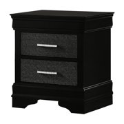 Modern Glam Style - Two Drawer Nightstand - Bedroom Setup - Adds Elegance