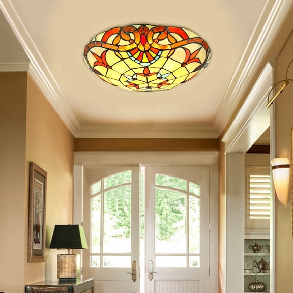 Modern Glass Ceiling Light, Bowl Flush Mount Fixture for Bedroom Living Room, Hand-Welded Frame, E27 Socket, 110-220V, Covers 54-86 Sq Ft, Warm Home Lighting
