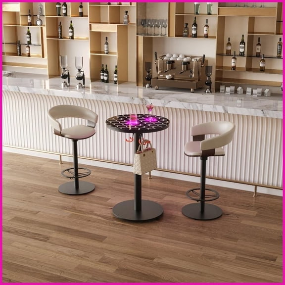 Modern Glass Top Coffee Table with Steel Base, Built-in Touch Lighting & Easy-Clean Surface