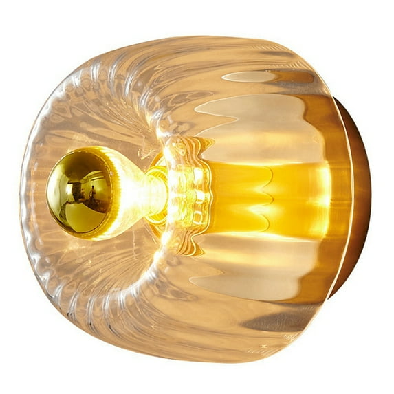 Modern Glass Wall Sconce Light Fixture, E14 Bulb Compatible Decorative Lamp for Bedroom Living Room Hallway Warm Light,B